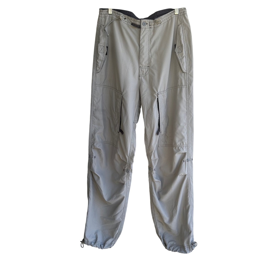 GAP Cargo Paratrooper Pant Khaki Beige‎ Utility Pocket Drawstring Waist Mens XS